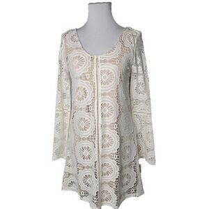 Xtraordinary Ivory/Nude Lace Mini Dress JUNIOR Size Medium M
